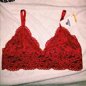 Red lace bralette!